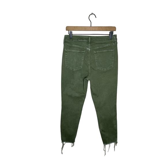 GAP True Skinny Olive Green Raw Hem Jeans Size 8/29P - Picture 2 of 12